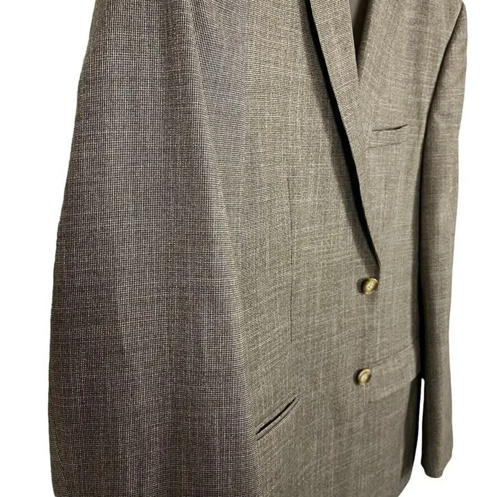 Van Heusen Flex Slim Fit Mens Suit Jacket Blazer Lined Stretch Beige Black 44R